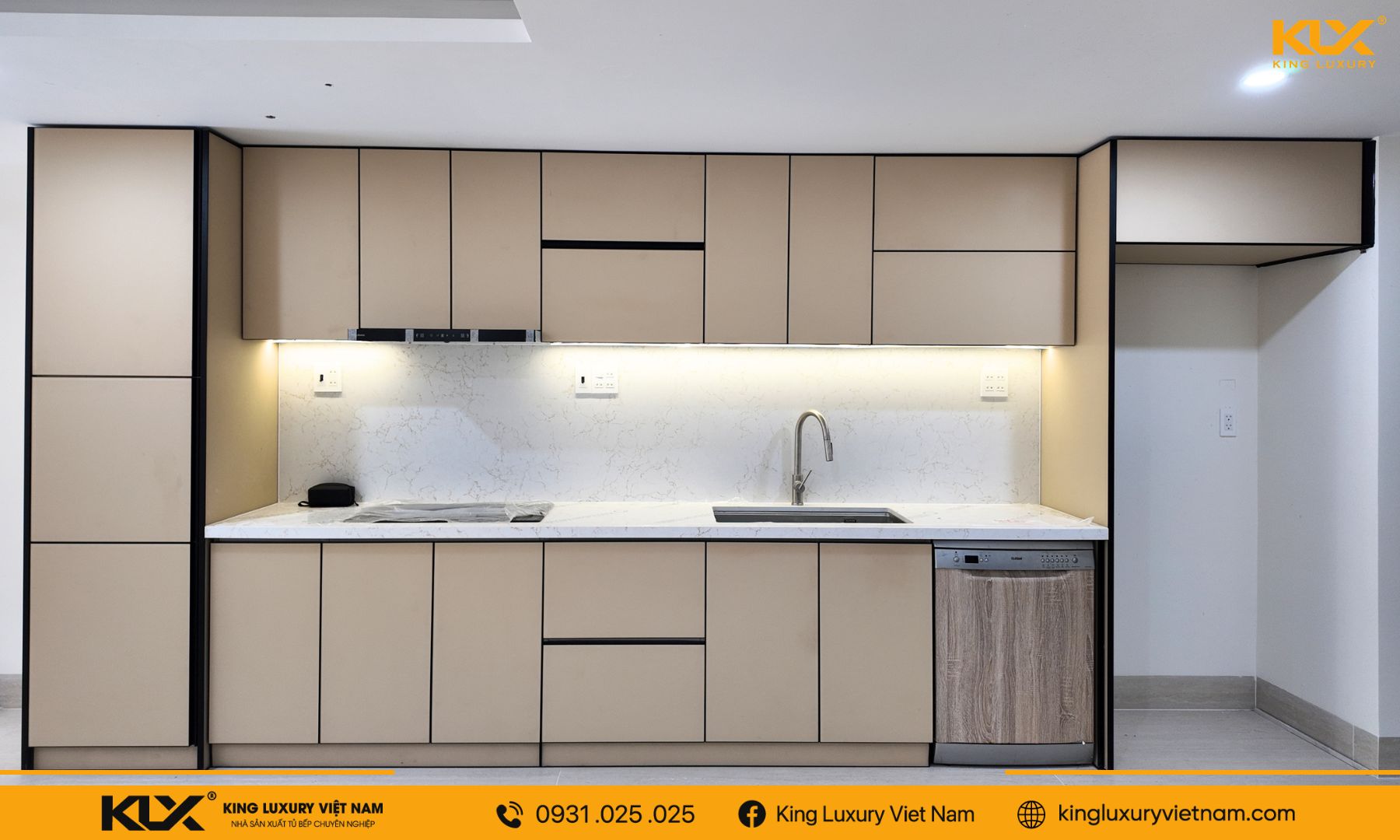 Thi Công Tủ Bếp Inox Cánh Kính Chị Nga Tại Quy Nhơn
